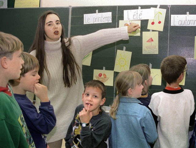 Erstklssler einer Grundschule beim Franzsisch-Unterricht   | Foto: dpa