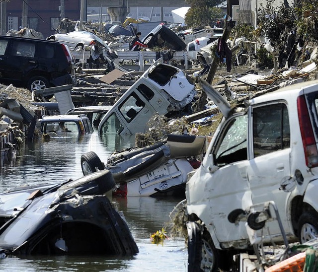 Ein Bild der Verwstung: Tagaj nach d...in flossen die Spenden aus Sckingen.   | Foto: AFP