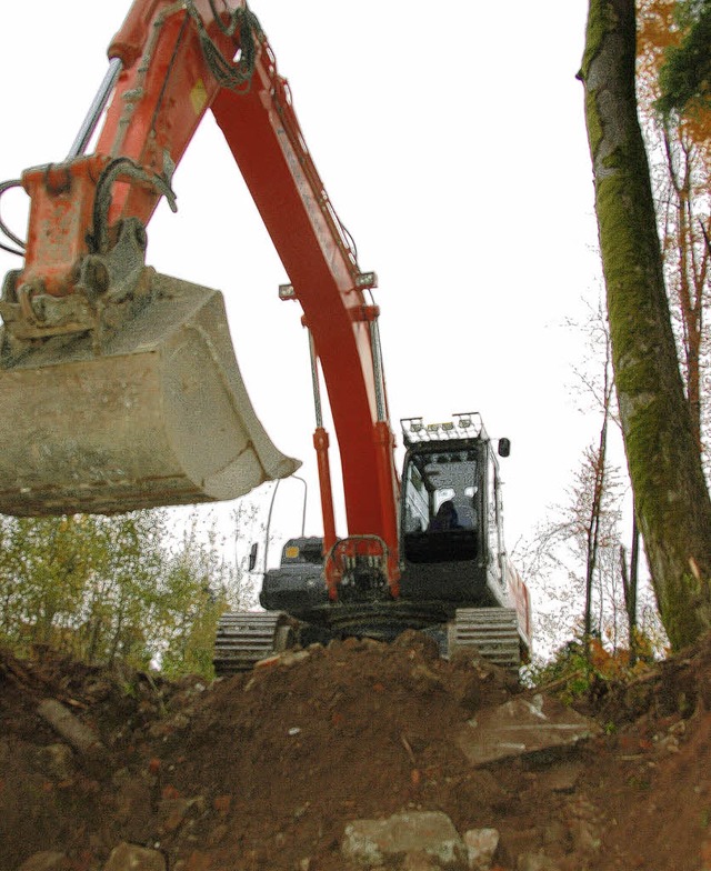 Arbeiten in den Waldwegen im Gnnenbach  | Foto: Krug