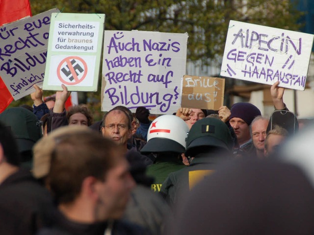 Die Offenburger haben  in der Vergange... der NPD-Kundgebung im Oktober 2010.    | Foto: archivfoto: seller