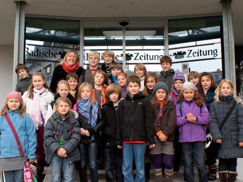 Die Klasse 4a der Mrburgschule Schutterwald mit ihrer Lehrerin Anette Lutz