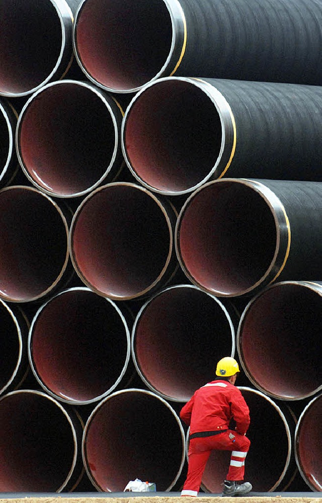 Dicke Geschfte: Stahlrohre fr die Ostseepipeline   | Foto: dpa