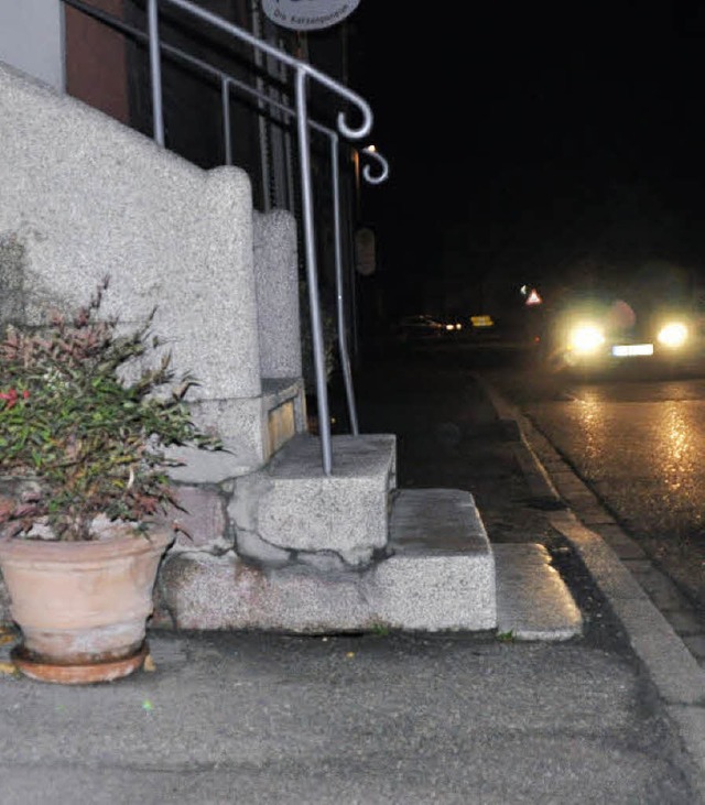 Engpass: Treppe vor dem frheren  &#8222;Kreuz&#8220; in  Buchheim.   | Foto: julius steckmeister