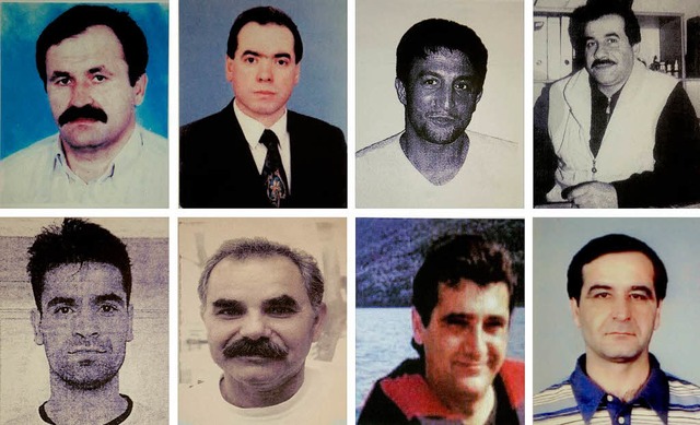 Die Portrtfotos zeigen die acht Mordopfer.  | Foto: dpa