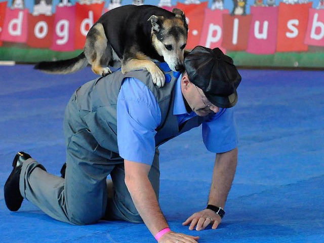 Beim &#8222;Dogdance&#8220; waren die ...r Paula mit Herrchen Matthias Beirer.   | Foto: Michael Bamberger