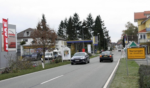 Am Ortseingang von Norsingen soll eine...ungshilfe fr Fugnger gebaut werden.  | Foto: Silvia faller