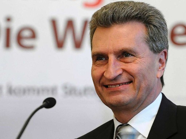Pro Stuttgart 21: Gnther Oettinger.  | Foto: dpa