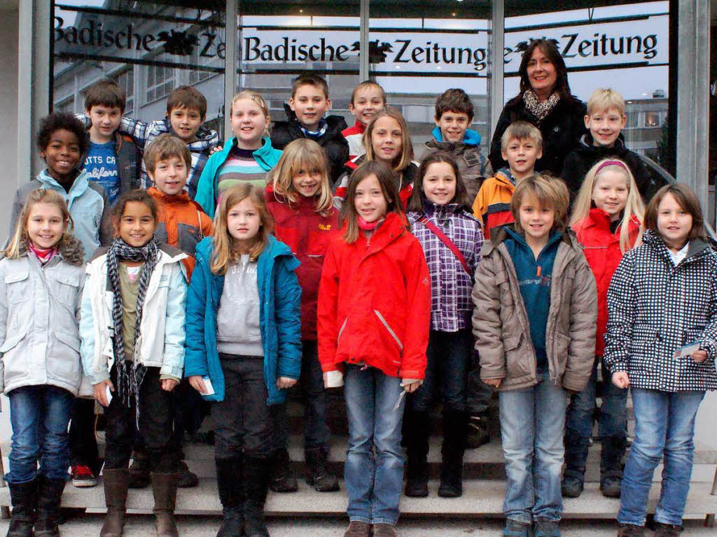 Die Klasse 4 der Grundschule Mundingen aus Emmendingen mit ihrer Lehrerin Irene Prenk-Escher.