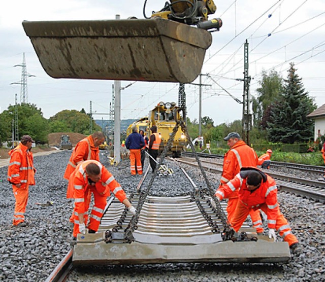 Baustelle der Bahnneubaustrecke nrdlich von Haltingen   | Foto: Lauber