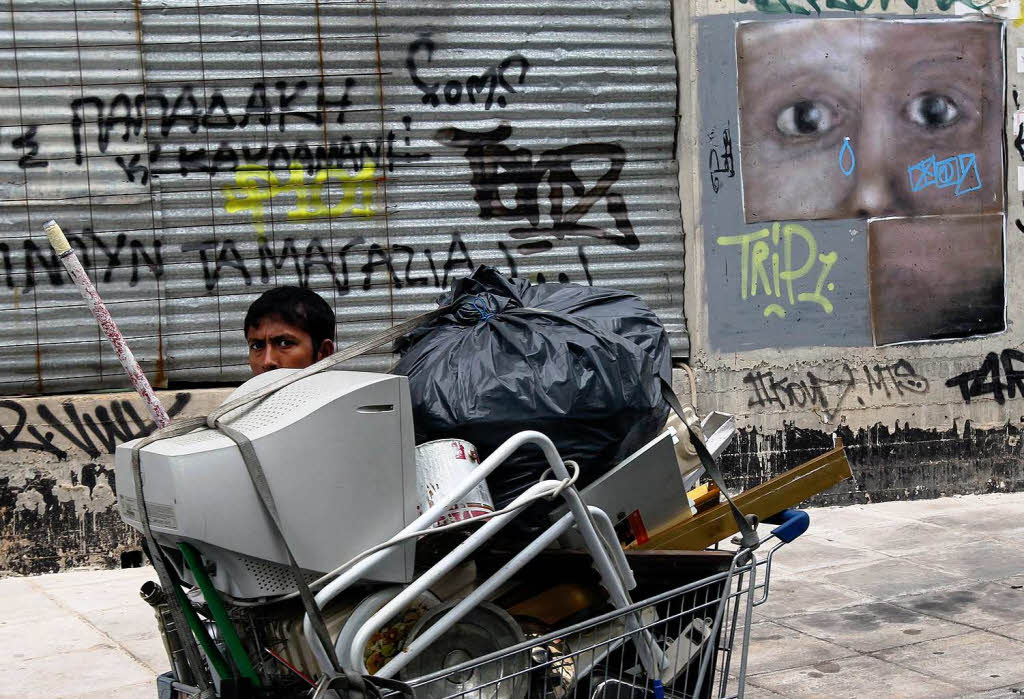 Streetart in Zeiten der Krise: Knstlerische Statements in den Straen von Athen.