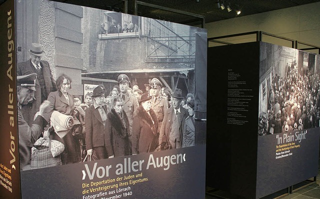 Bilder aus Lrrach von 1940 in einer A...rum Topografie des Terrors in Berlin.   | Foto: Gedenksttte