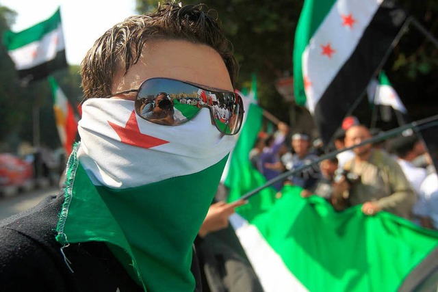 Gegner des Regimes protestieren nicht ... in anderen Lndern, hier in gypten.   | Foto: AFP