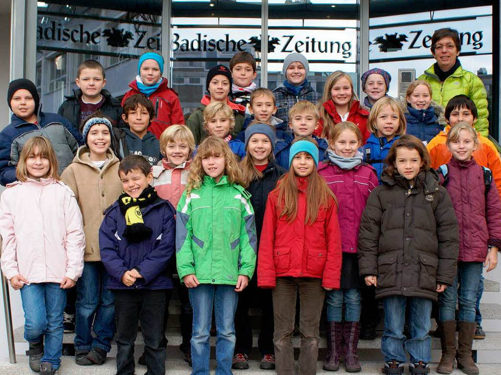 Die Klasse 4c der Heinrich-von-Landeck Schule aus Bad Krozingen mit ihrer Lehrerin Angelika Hagen.