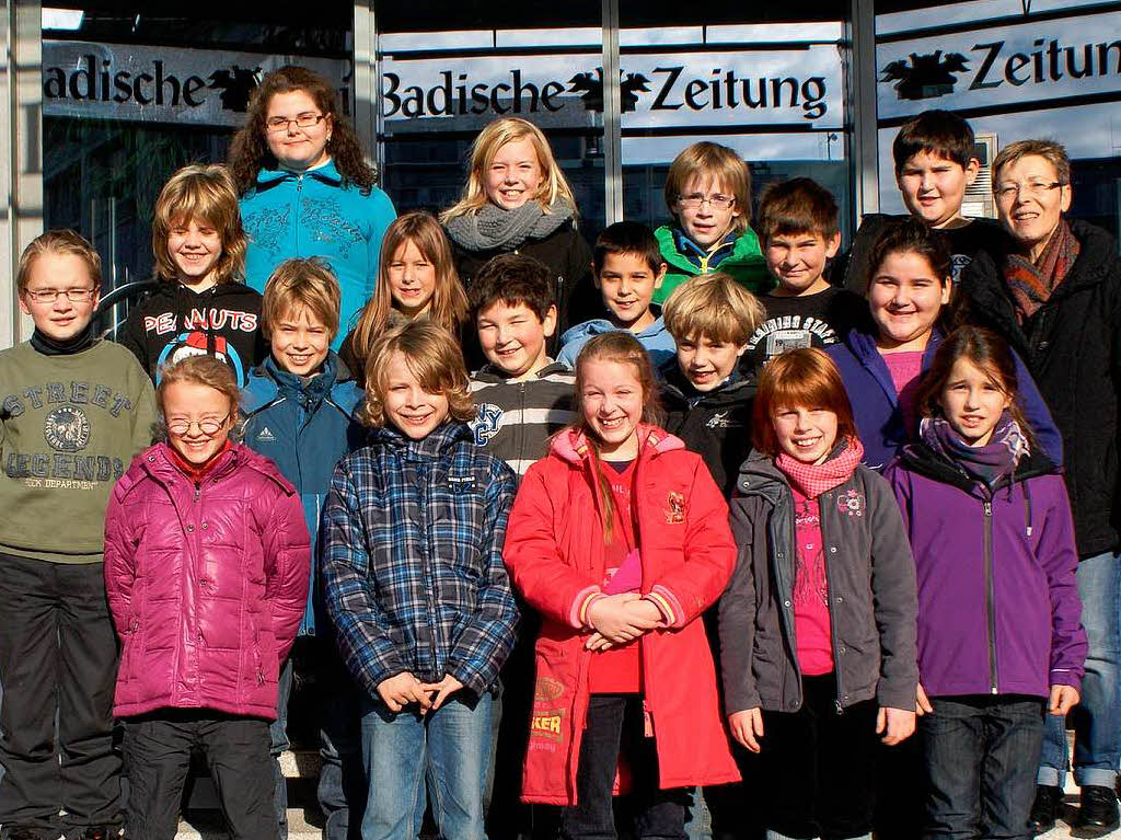 Die Klasse 4a der Grundschule Salzert aus Lrrach mit ihrer Lehrerin Marita Nebel.