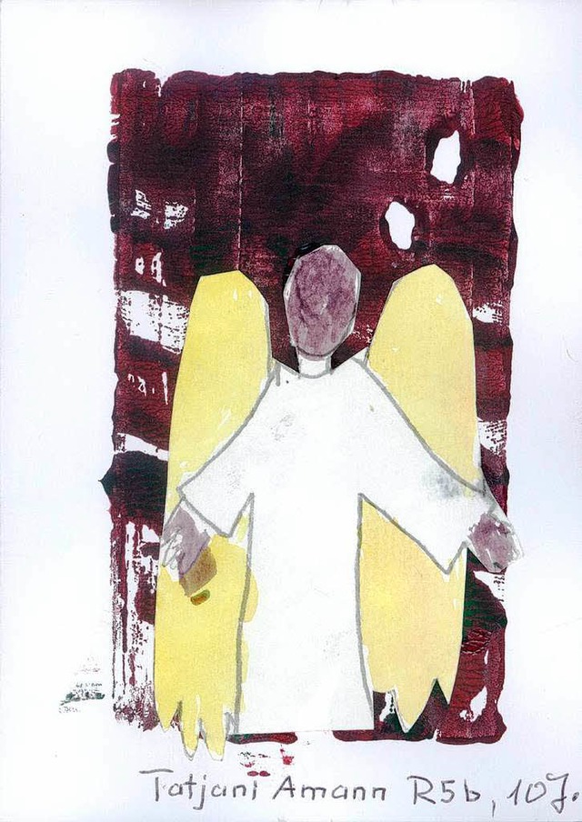 Ein Engel gewinnt: Tatjani Amann hat 2010 die schnste Weihnachtskarte gemalt.  | Foto: privat