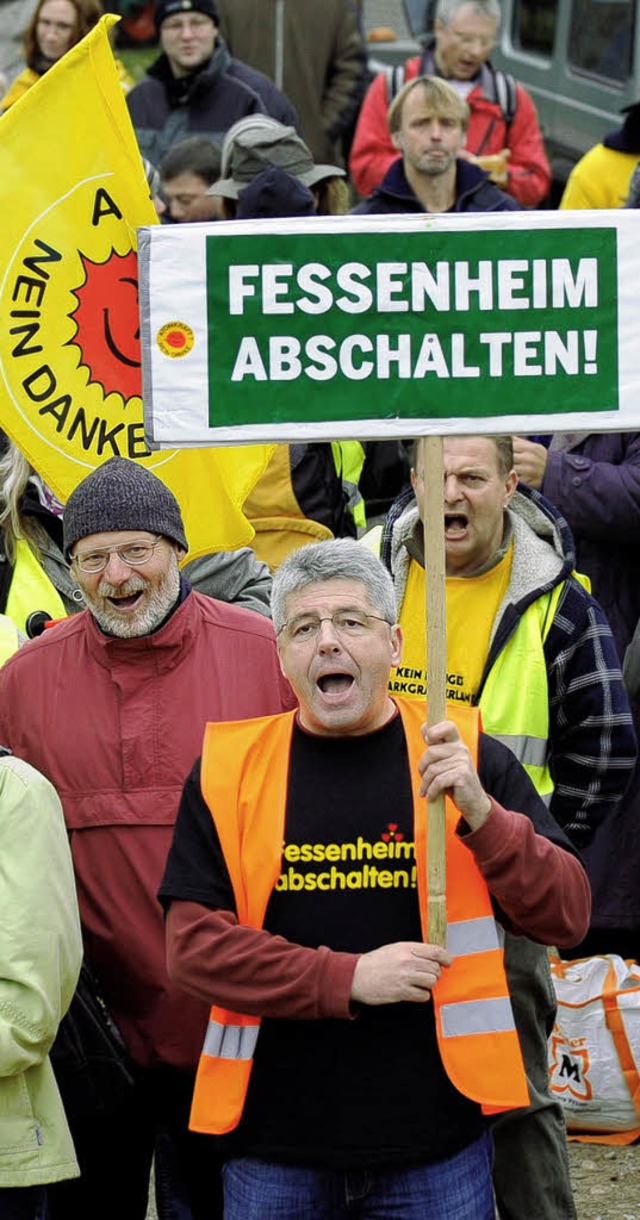 Wie andere Initiativen, so fordert auc...n Kehl das Abschalten von Fessenheim.   | Foto: dapd