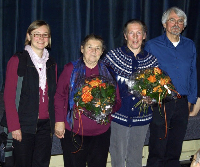 Karl-Heinz Heilig und Ulla Haschen ste...aria Schuler, die im Film mitwirkten.   | Foto: Privat