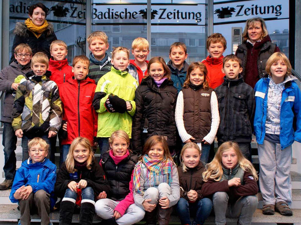 Die Klasse 4 der Grund- und Hauptschule Hinterzarten-Breitnau aus Hinterzarten mit ihrer Lehrerin Anja Langenbacher