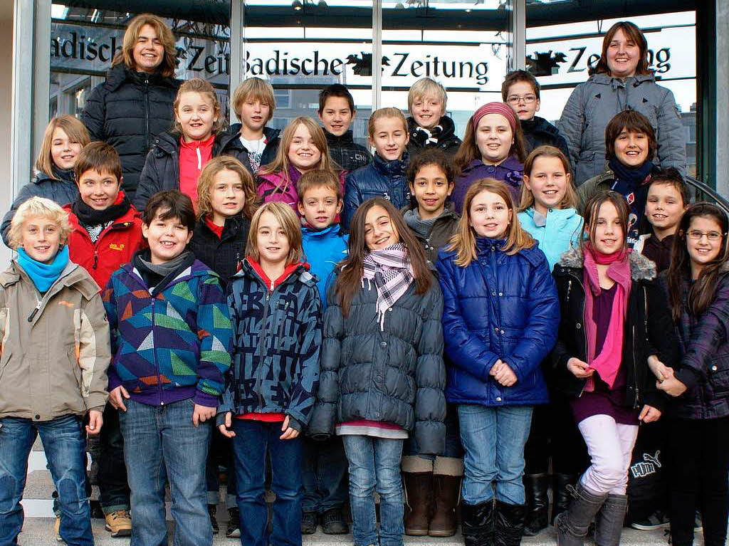 Die Klasse 4b der Johann-Peter-Hebel Grundschule aus Waldshut-Tiengen mit ihrer Lehrerin Michaela Wagner