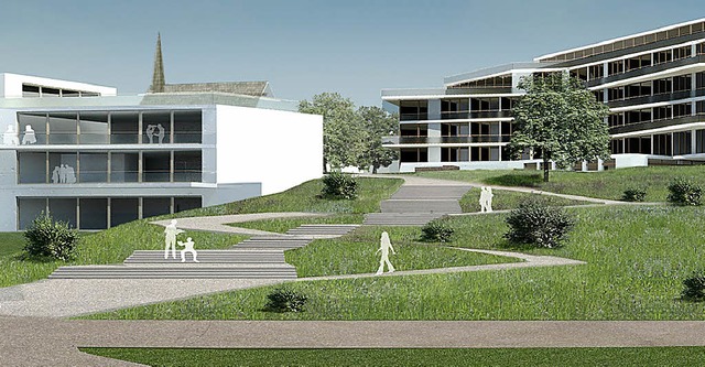 62 Wohnungen in zwei Gebuden sind am Adelberg geplant.  | Foto: privat
