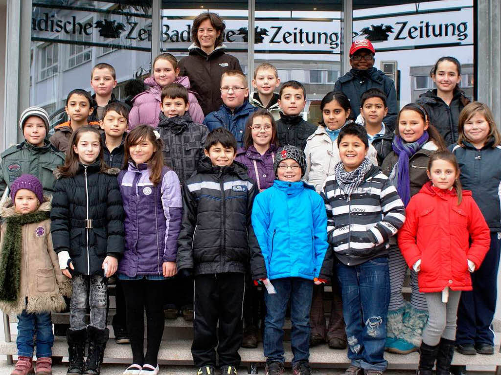 Die Klasse 4c der Schutterlindenbergschule aus Lahr mit ihrer Lehrerin Julia Dursch.