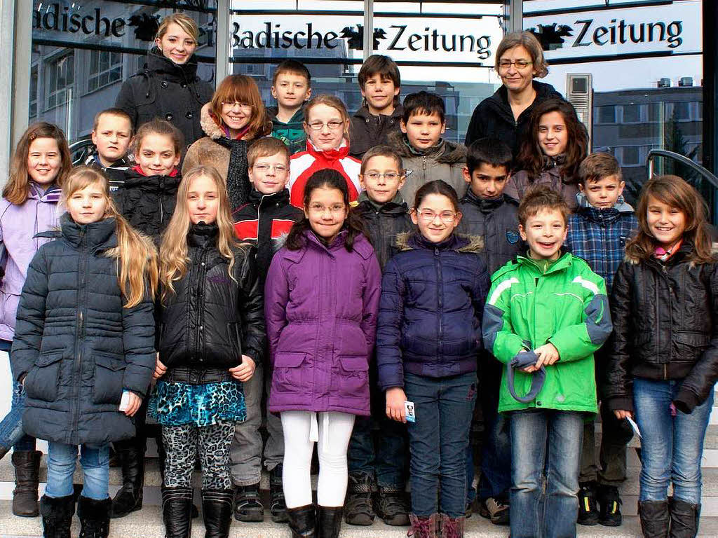 Die Klasse 4a der Schutterlindenbergschule aus Lahr mit ihrer Lehrerin Doris Duhatschek.