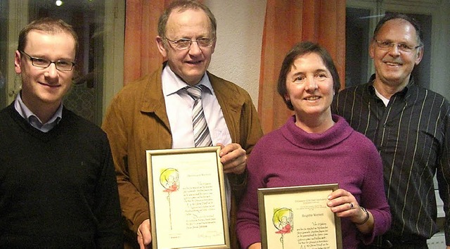 Ehrungen beim Kirchenchor St. Peter En...et, Brigitte Wernet und  Peter Linder   | Foto: Privat