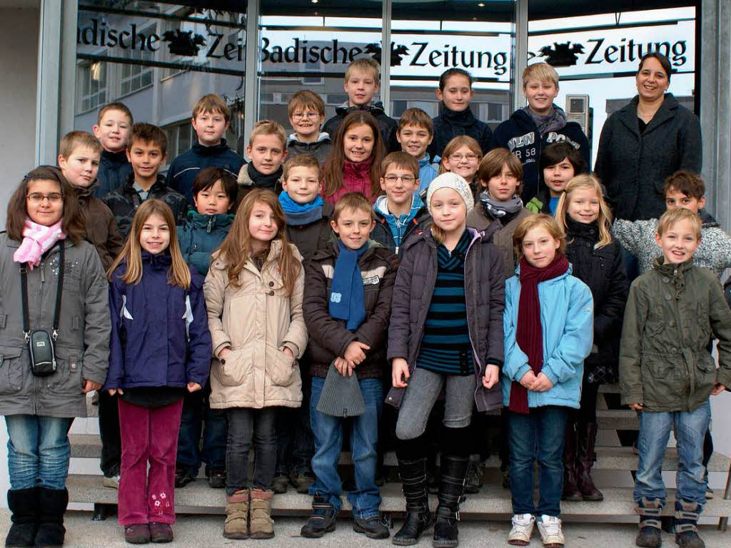 Die Klasse 4a der Heinrich-von-Landeck Schule aus Bad Krozingen mit ihrer Lehrerin Melanie Huber.