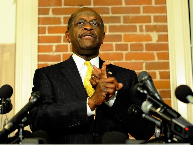 Herman Cain, aussichtsreicher US-Prsi... dazu, seine Bewerbung zurckzuziehen.  | Foto: dpa