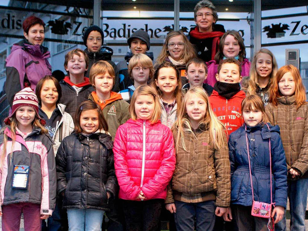 Die Klasse 4a der Nikolaus-Christian-Sander-Schule Teningen-Kndringen mit ihrer Lehrerin Ute Schumacher
