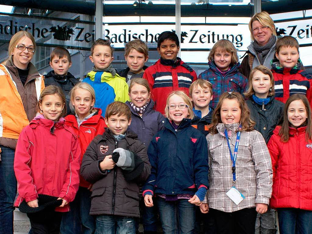 Die Klasse 4 der Lorenz-Oken-Schulen Bohlsbach aus Offenburg mit ihrer Lehrerin Karin Hurrle.