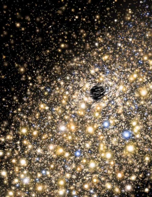 Keine Christbaumkugeln &#8211; sondern...ich auf ein schwarzes Loch zubewegen.   | Foto: dpa/ Gemini Observatory/Lynette Cook