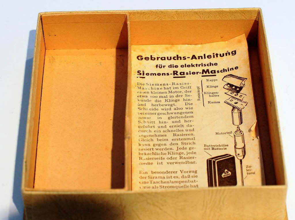 Gebrauchsanleitung fr Rasiermaschine SiRaMa, Siemens, 1935.
