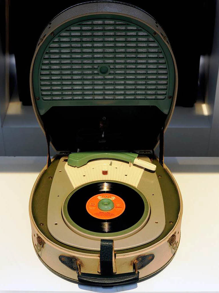 Tragbarer Plattenspieler, Philips, 1950er Jahre.