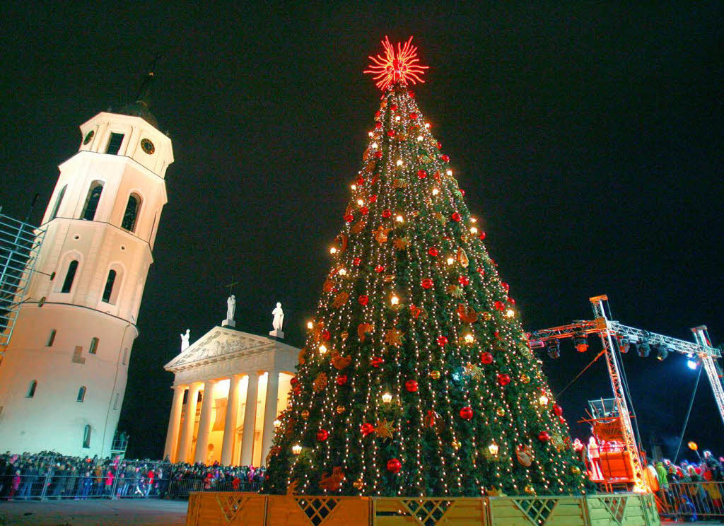 Weihnachtsbaum in Zentrum von Vilnius