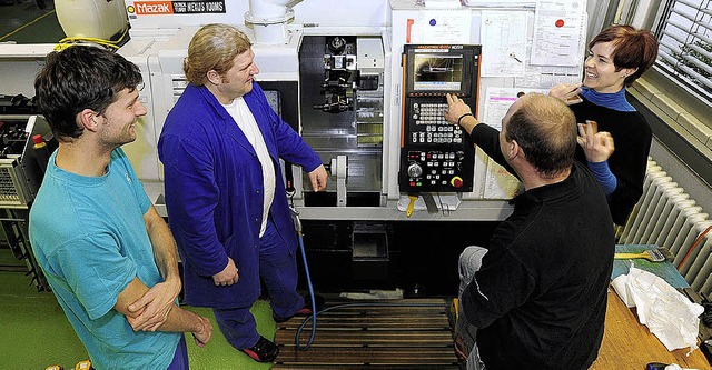 Fillip Kieffer (links) und Markus Seic...Hagemann den Referenten Markus Rder.   | Foto: Ingo Schneider