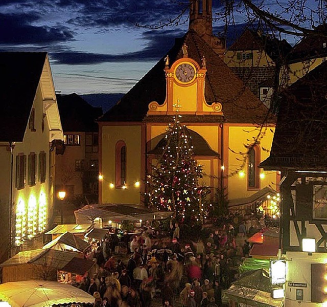 Weihnachtsmarkt in der  Mahlberger Altstadt .  | Foto: Rein