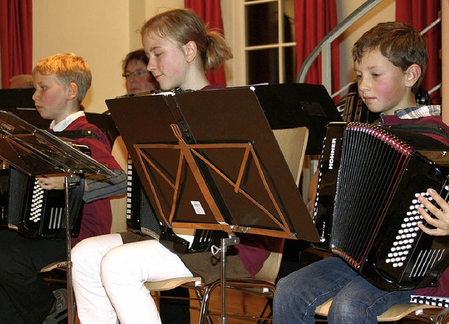 Auch die Jngsten des HHC Ehrenstetten leisteten ihren Beitrag zum Konzert.   | Foto: Michael Saurer