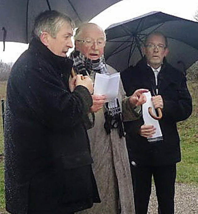 Gedenken: Daniel Neff und  Pierre Mull...hann mit  Uwe Klein aus Rammersweier.   | Foto: HPG