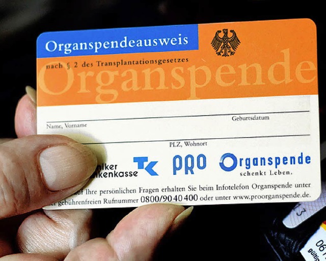 Organspendeausweis  | Foto: dapd