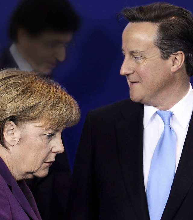 Haben sich nichts mehr zu sagen: Angel...niens Premier David Cameron (rechts).   | Foto: dpa