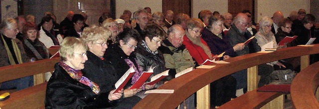 Begleitet vom Posaunenchor erschallten die bekannten Weihnachtslieder.   | Foto: STEINECK