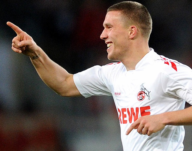 Bestens aufgelegt: Lukas Podolski  | Foto: dpa