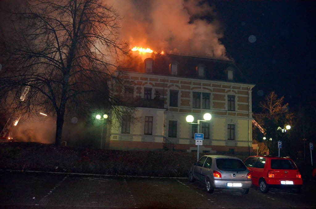 Die denkmalgeschtzte Villa in Flammen