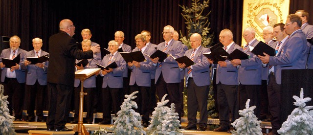 Der Mnnergesangsverein &#8222;Sngerl...ausen musikalisch auf Weihnachten ein.  | Foto: Marion Domann