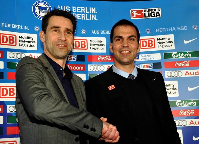 Zwischen Manager Michael Preetz und de...s Babbel herrschte zuletzt dicke Luft.  | Foto: dapd