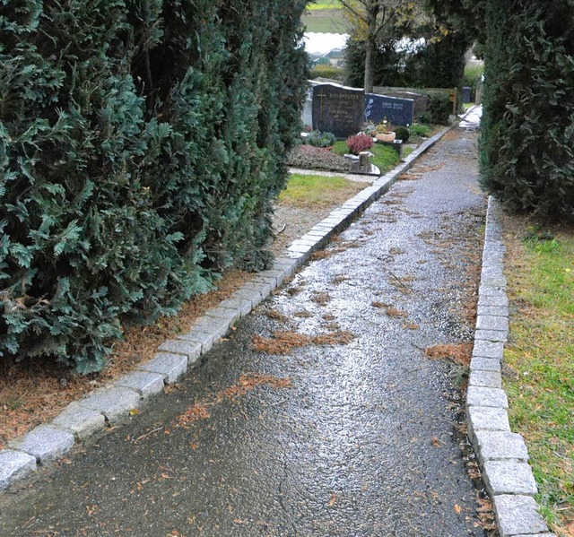 Wie asphaltierte Wege auf dem Friedhof...nen, das kann man in Fischingen sehen.  | Foto: Langelott