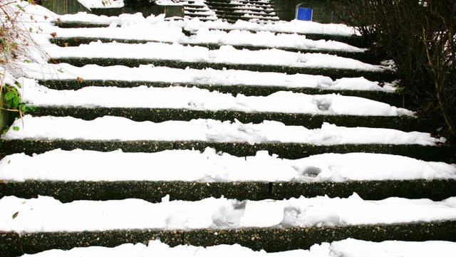 Viele Treppen mssen  in Grafenhausen ... letzten Nacht von Hand gerumt werden  | Foto: Christiane Seifried