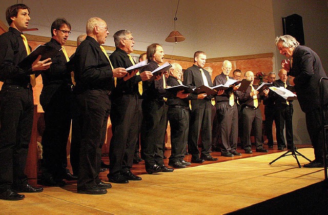 Der Mnnergesangverein Sngerrunde Au ...in bei seinem Auftritt im Brgerhaus.   | Foto: Hans Jrgen Kugler