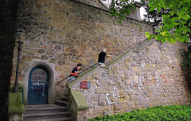 Die Wenk-Treppe, die den  Zwingerpark ...s im Park&#8220; eine wichtige Rolle.   | Foto: Archivfoto:Hubert Rderer